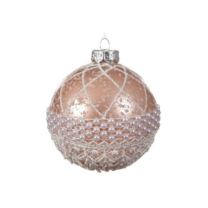 SFERA 8CM VETRO BLUSH PINK CPERLINE